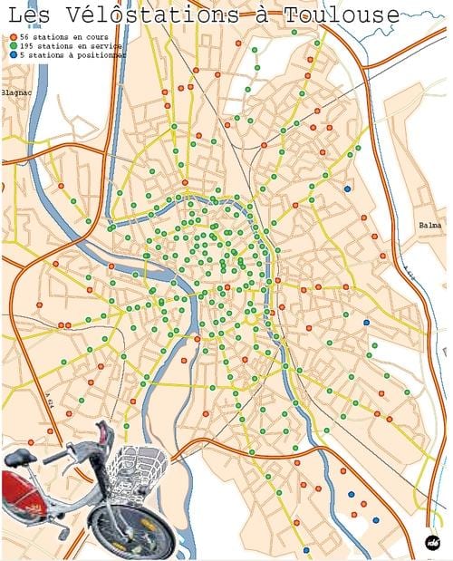 kat jeyografik nan Toulouse bisiklèt