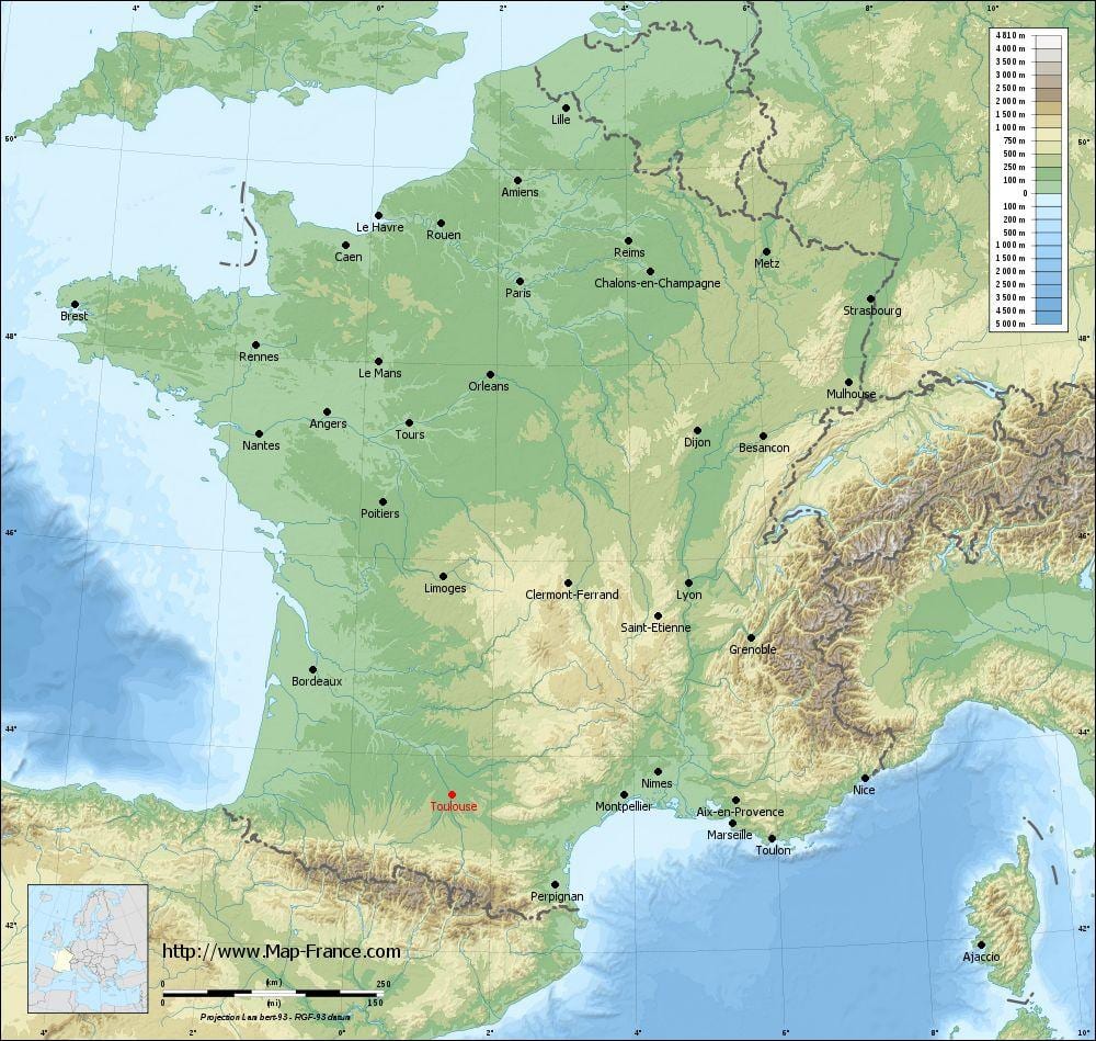 geographic kat jeyografik nan Toulouse