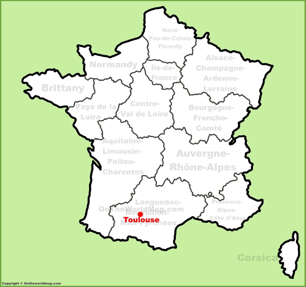 Toulouse sou yon kat jeyografik
