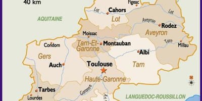 Kat jeyografik nan Toulouse ak nan zòn ki antoure