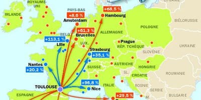 Kat jeyografik nan Toulouse destinasyon ayewopò